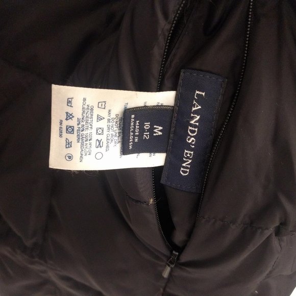 Lands' End Black Reversible Puffer Jacket - Picture 3 of 4